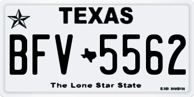 TX license plate BFV5562