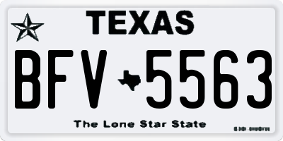 TX license plate BFV5563