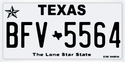 TX license plate BFV5564