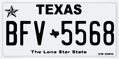 TX license plate BFV5568