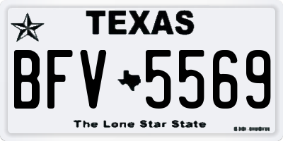 TX license plate BFV5569