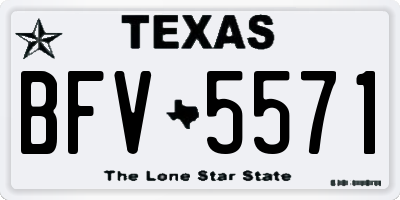 TX license plate BFV5571