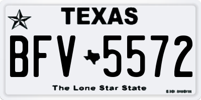 TX license plate BFV5572