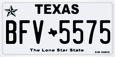 TX license plate BFV5575