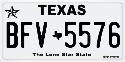 TX license plate BFV5576