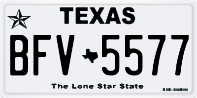 TX license plate BFV5577