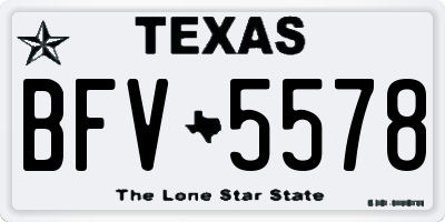TX license plate BFV5578