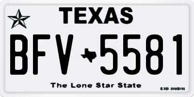 TX license plate BFV5581