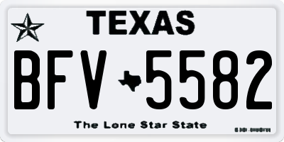 TX license plate BFV5582