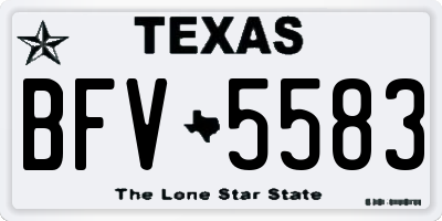 TX license plate BFV5583