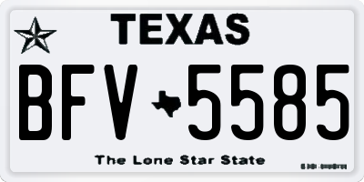 TX license plate BFV5585