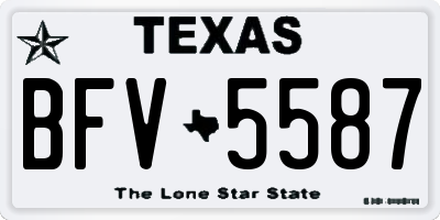 TX license plate BFV5587