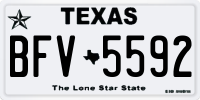TX license plate BFV5592