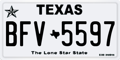 TX license plate BFV5597