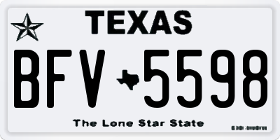 TX license plate BFV5598