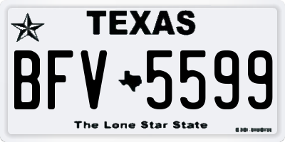 TX license plate BFV5599