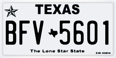 TX license plate BFV5601