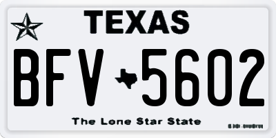 TX license plate BFV5602