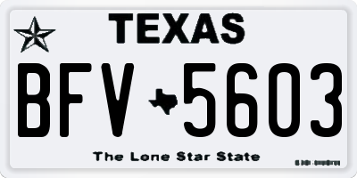 TX license plate BFV5603