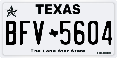 TX license plate BFV5604