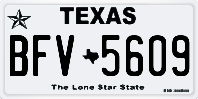 TX license plate BFV5609