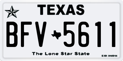TX license plate BFV5611