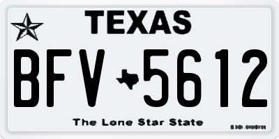 TX license plate BFV5612