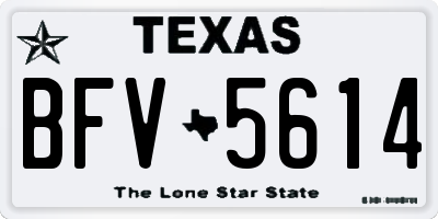 TX license plate BFV5614