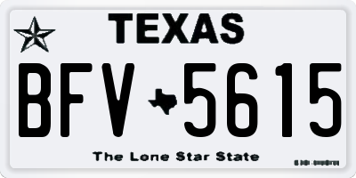 TX license plate BFV5615