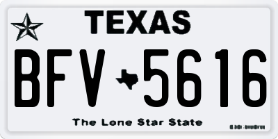 TX license plate BFV5616