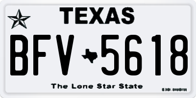 TX license plate BFV5618