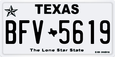 TX license plate BFV5619
