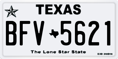 TX license plate BFV5621