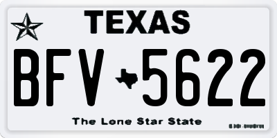 TX license plate BFV5622