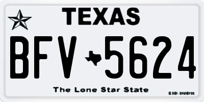 TX license plate BFV5624