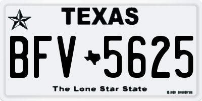 TX license plate BFV5625
