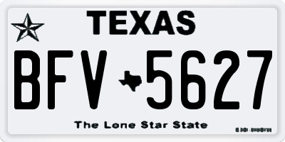 TX license plate BFV5627
