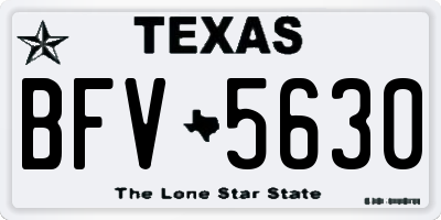 TX license plate BFV5630