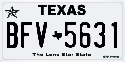 TX license plate BFV5631