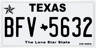 TX license plate BFV5632