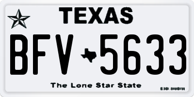 TX license plate BFV5633