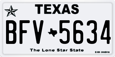 TX license plate BFV5634