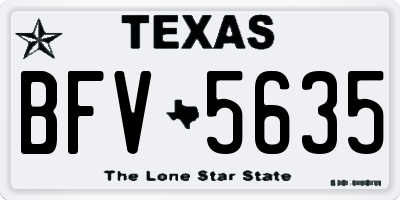 TX license plate BFV5635