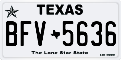 TX license plate BFV5636