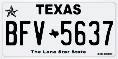 TX license plate BFV5637