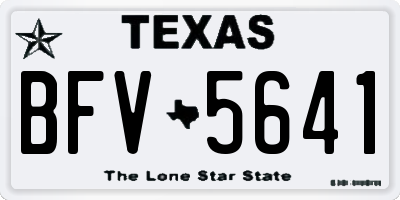 TX license plate BFV5641