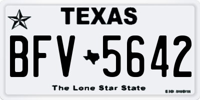 TX license plate BFV5642