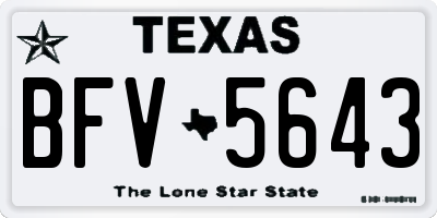 TX license plate BFV5643