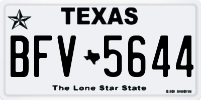 TX license plate BFV5644