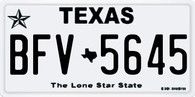 TX license plate BFV5645
